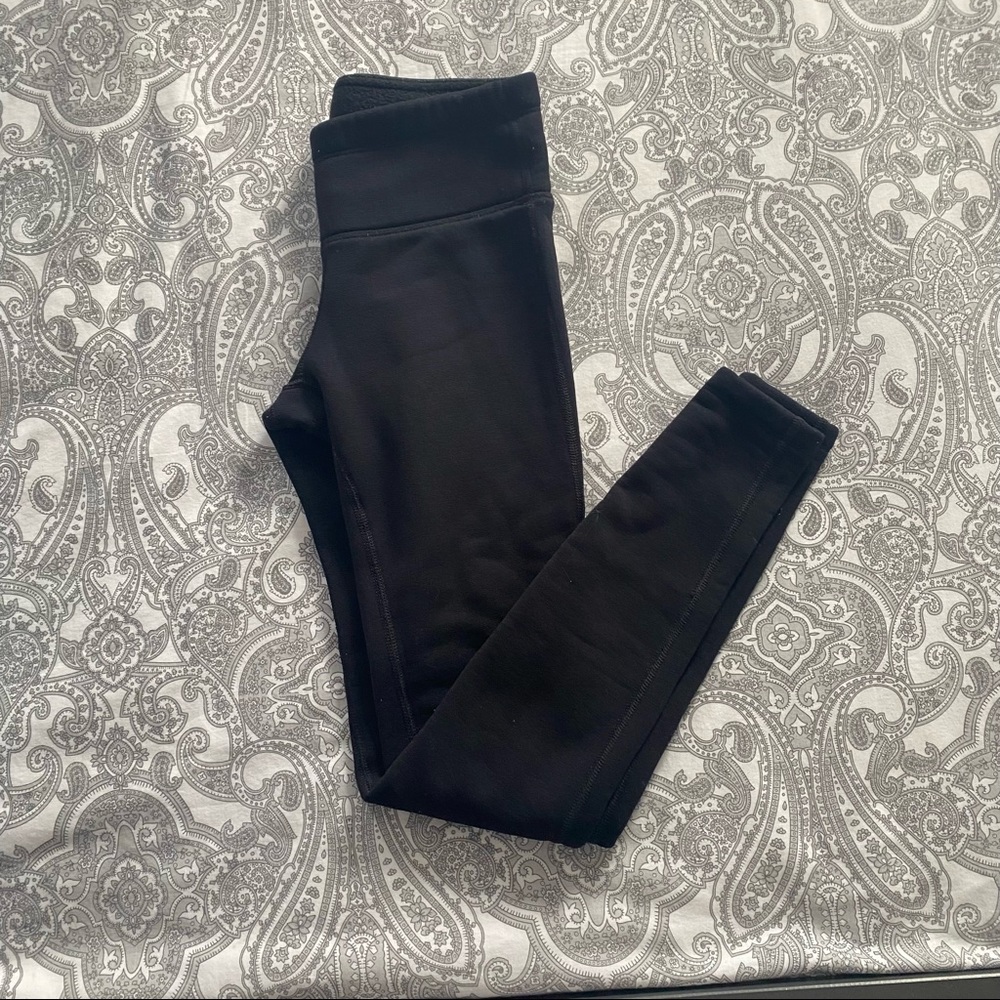 Athleta Fleece Lined Black Thermal Leggings Size: XXS